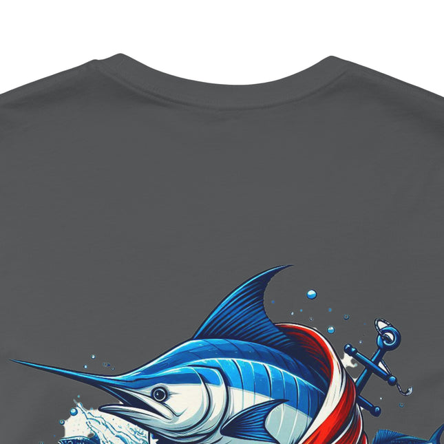 Patriotic Marlin Graphic Fishing Tee