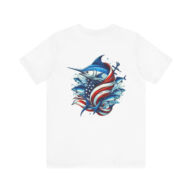 Patriotic Marlin Graphic Fishing Tee