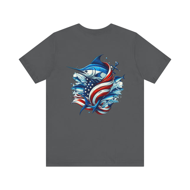 Patriotic Marlin Graphic Fishing Tee
