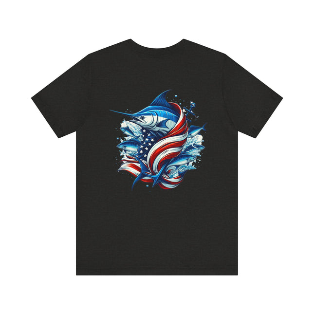 Patriotic Marlin Graphic Fishing Tee