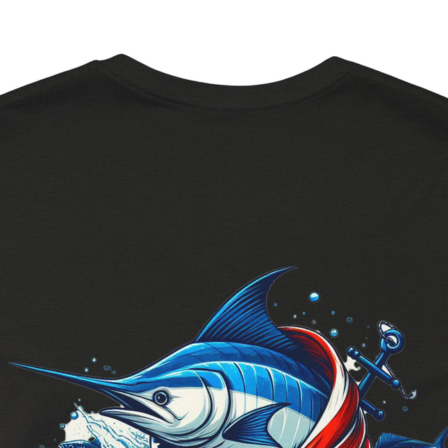 Patriotic Marlin Graphic Fishing Tee