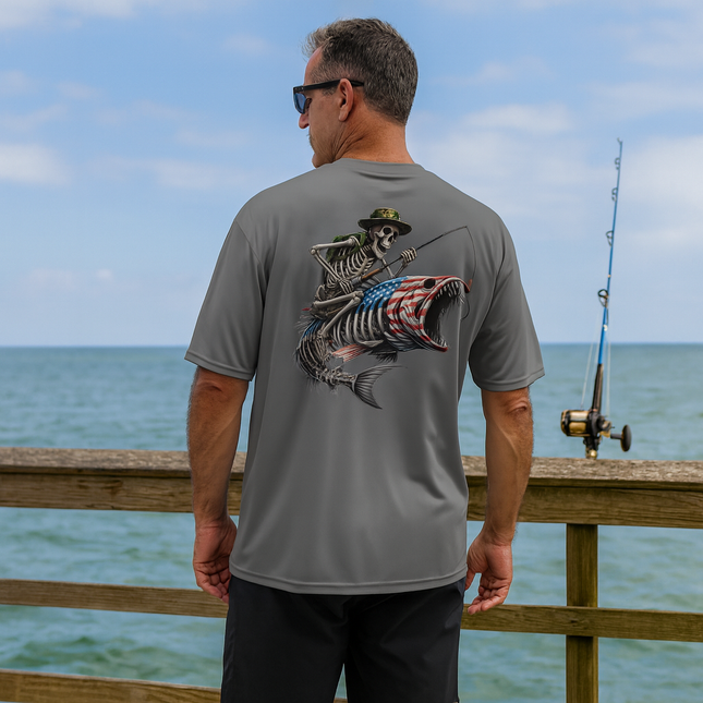 Fish Skeleton Unisex performance crew neck t-shirt