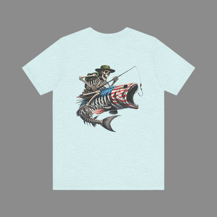 USA Fish Skeleton Graphic Fishing Tee