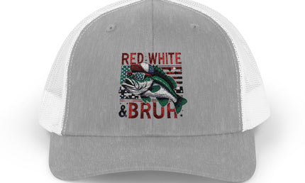 Patriotic Fishing Snapback Cap, Outdoor Hat, Red White & Bruh Cap