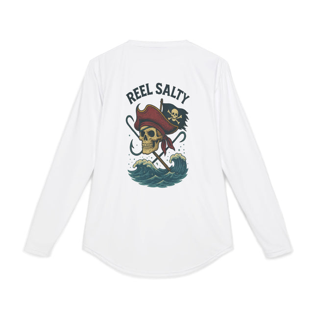 Reel Salty Pirate Graphic Performance Long Sleeve Fishing Shirt SPF50