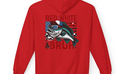 Red, White & Bruh Fishing Hoodie