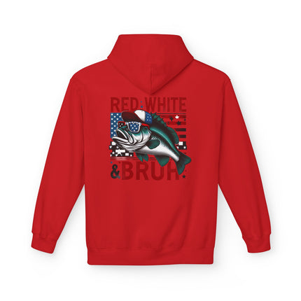 Red, White & Bruh Fishing Hoodie