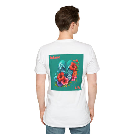 Island Life Unisex T-Shirt | Tropical Flip Flop Graphic Tee