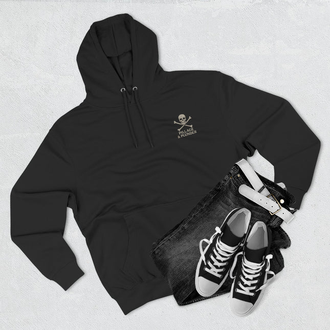 Black Pirate Pillage & Plunder Fleece Hoodie
