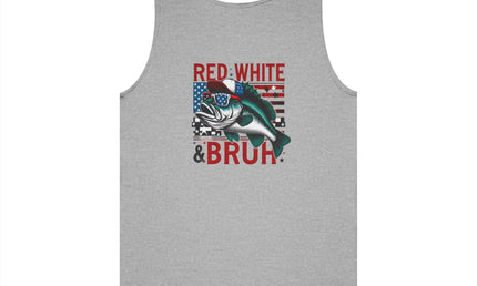 Patriotic Red, White, & Bruh Fishing Tank Top