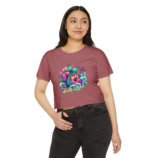 Mermaid Festival Crop Top, Beachwear, Nautical Style Tee