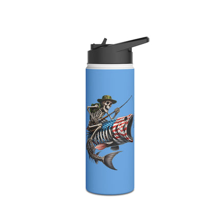 Fishing Enthusiast Stainless Steel Water Bottle - 12, 18, or 32 oz.