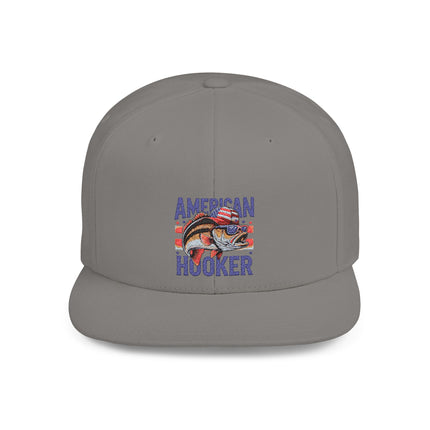 American Hooker Fishing Flat Bill Snapback Hat