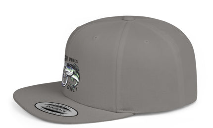 Fish Vibes Flat Bill Snapback Hat with Fish Design