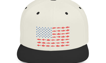 Patriotic Flat Bill Snapback Hat with Flag Design