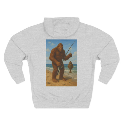 Bigfoot Beach Fishing Fleece Hoodie