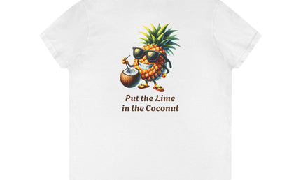 Lime Coconut Pineapple Ladies' V-Neck T-Shirt