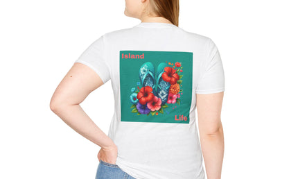 Island Life Unisex T-Shirt | Tropical Flip Flop Graphic Tee
