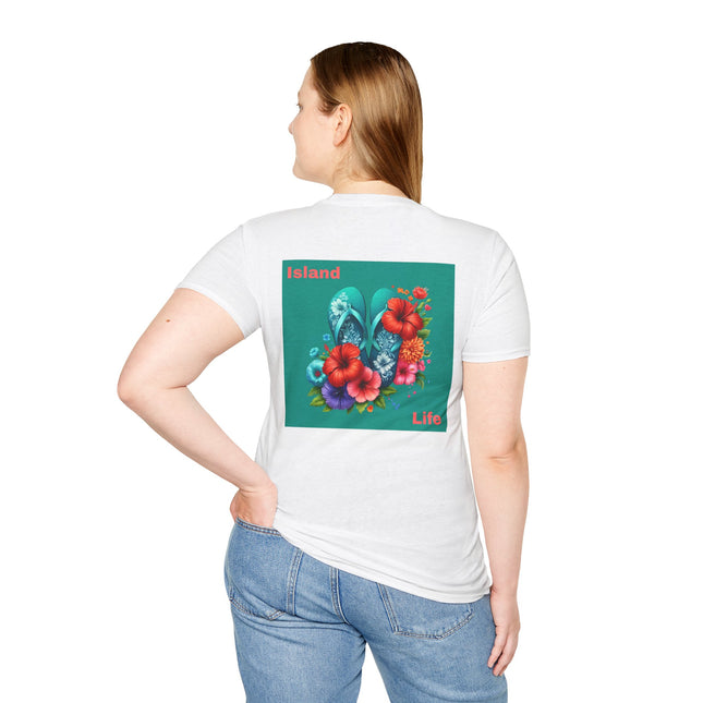 Island Life Unisex T-Shirt | Tropical Flip Flop Graphic Tee