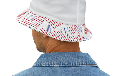 USA Patriotic Fishing Themed Bucket Hat