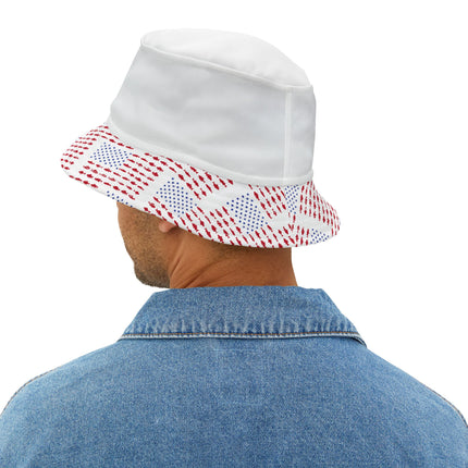USA Patriotic Fishing Themed Bucket Hat