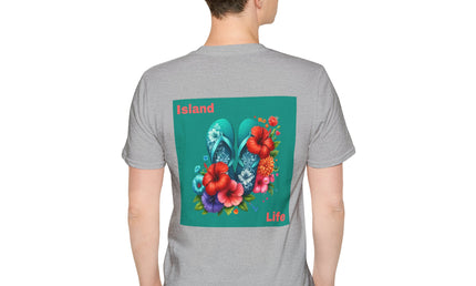 Island Life Unisex T-Shirt | Tropical Flip Flop Graphic Tee