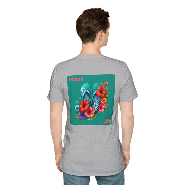 Island Life Unisex T-Shirt | Tropical Flip Flop Graphic Tee