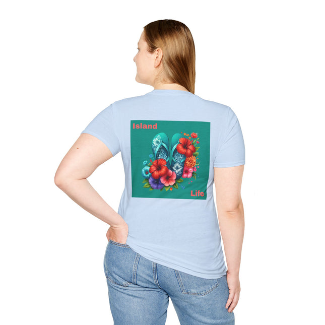 Island Life Unisex T-Shirt | Tropical Flip Flop Graphic Tee