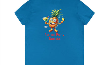 Party Pineapple Ladies' V-Neck T-Shirt