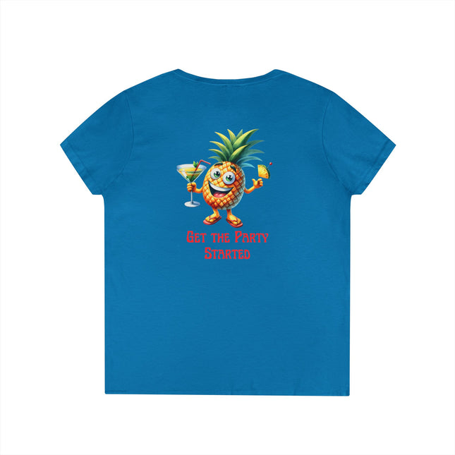 Party Pineapple Ladies' V-Neck T-Shirt
