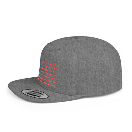 Patriotic Flat Bill Snapback Hat with Flag Design