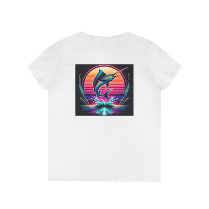 Graphic Marlin Ladies' V-Neck T-Shirt