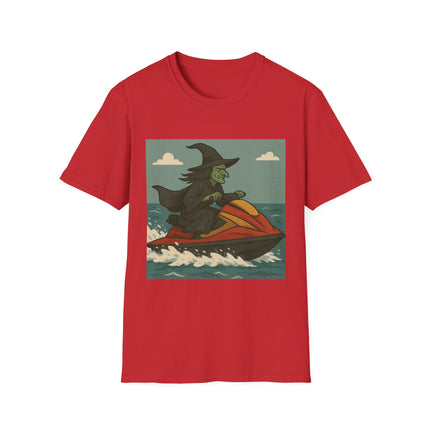 Witch Jet Ski Halloween Holiday Unisex Graphic Tee