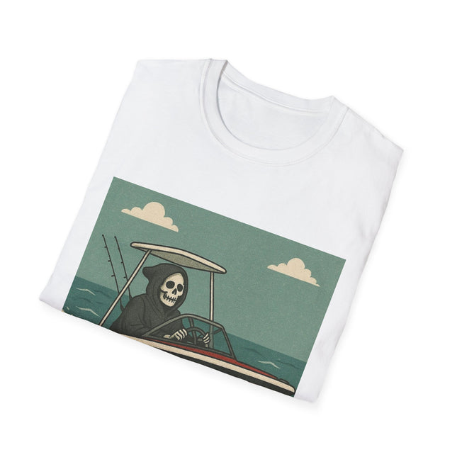 Grim Reaper Boat Halloween Holiday Unisex Graphic Tee