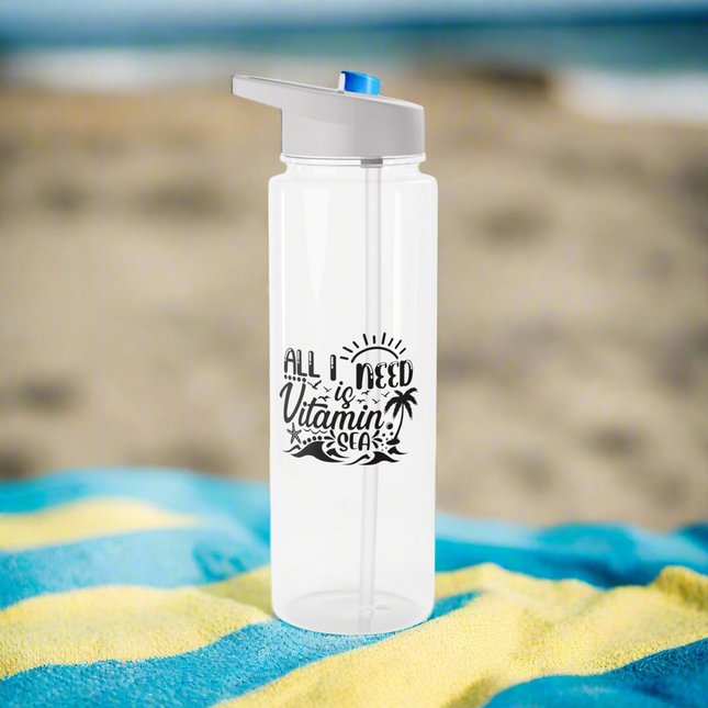 Tritan Water Bottle with 'All I Need is Vitamin Sea' Design,