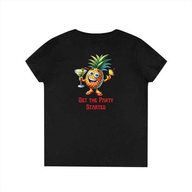 Party Pineapple Ladies' V-Neck T-Shirt