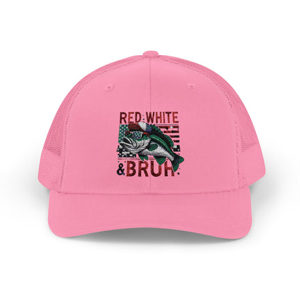 Patriotic Fishing Snapback Cap, Outdoor Hat, Red White & Bruh Cap