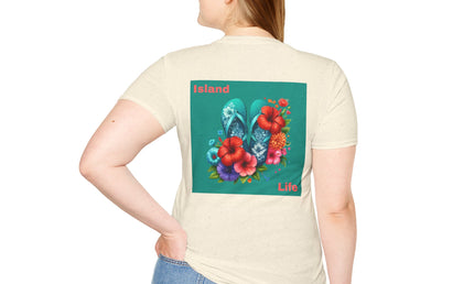 Island Life Unisex T-Shirt | Tropical Flip Flop Graphic Tee