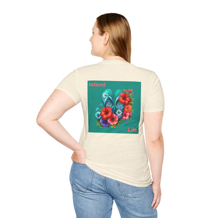 Island Life Unisex T-Shirt | Tropical Flip Flop Graphic Tee