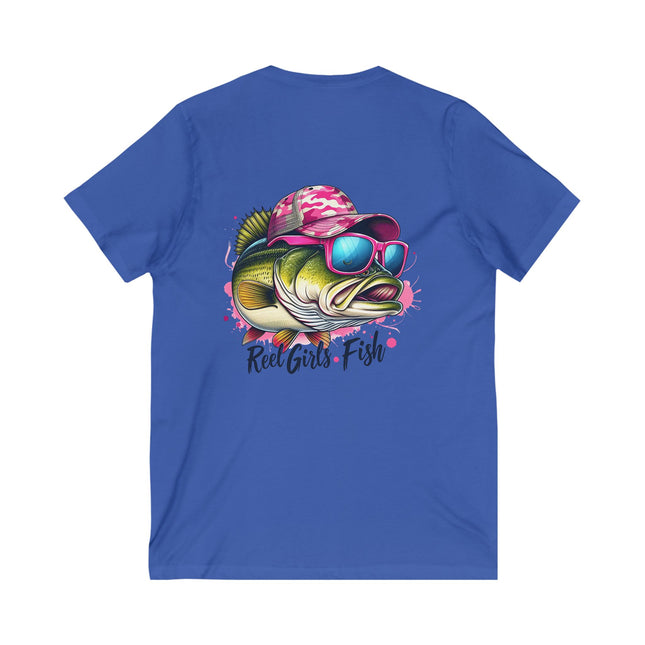 Fishing V-Neck Tee for Women, Reel Girls Fish