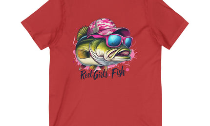 Fishing V-Neck Tee for Women, Reel Girls Fish