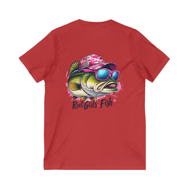 Fishing V-Neck Tee for Women, Reel Girls Fish