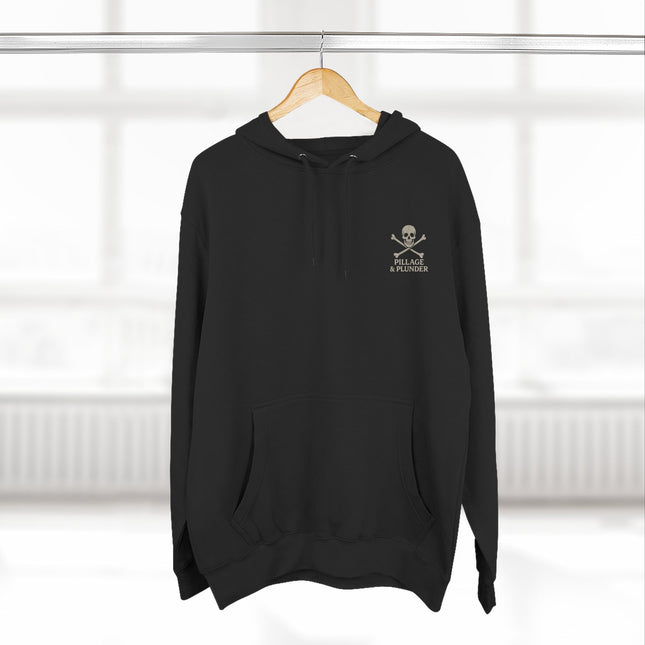 Black Pirate Pillage & Plunder Fleece Hoodie