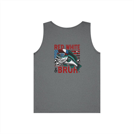 Patriotic Red, White, & Bruh Fishing Tank Top