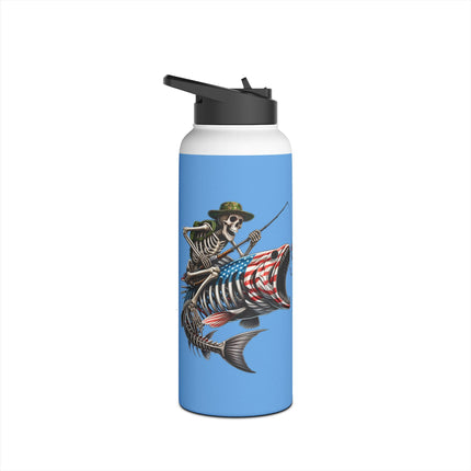 Fishing Enthusiast Stainless Steel Water Bottle - 12, 18, or 32 oz.