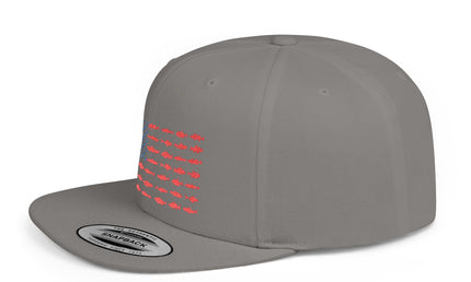 Patriotic Flat Bill Snapback Hat with Flag Design