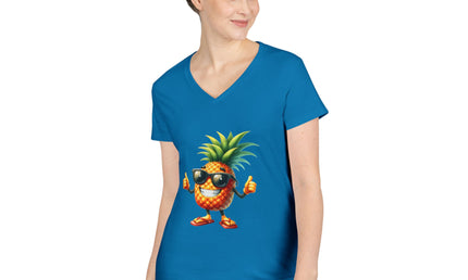 Party Pineapple Ladies' V-Neck T-Shirt