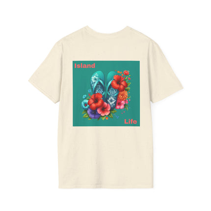 Island Life Unisex T-Shirt | Tropical Flip Flop Graphic Tee