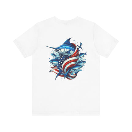 Patriotic Marlin Graphic Fishing Tee