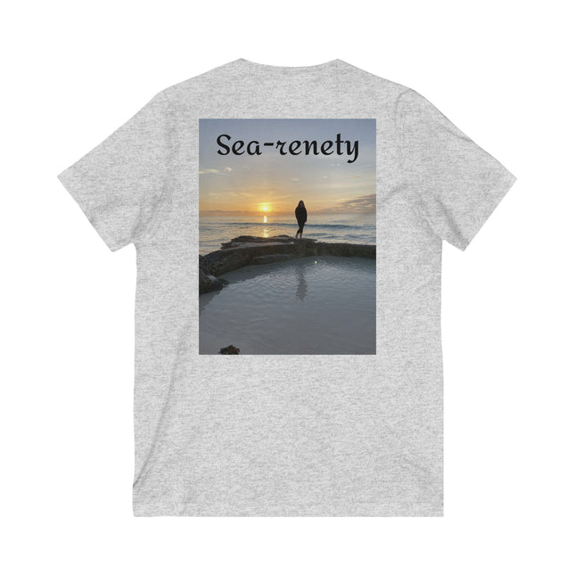 Sea-renety, Beach Theme Unisex V-Neck Tee